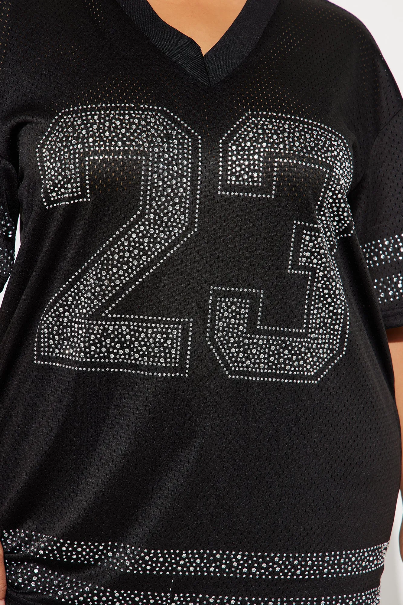 23 Rhinestone Jersey Tee - Black