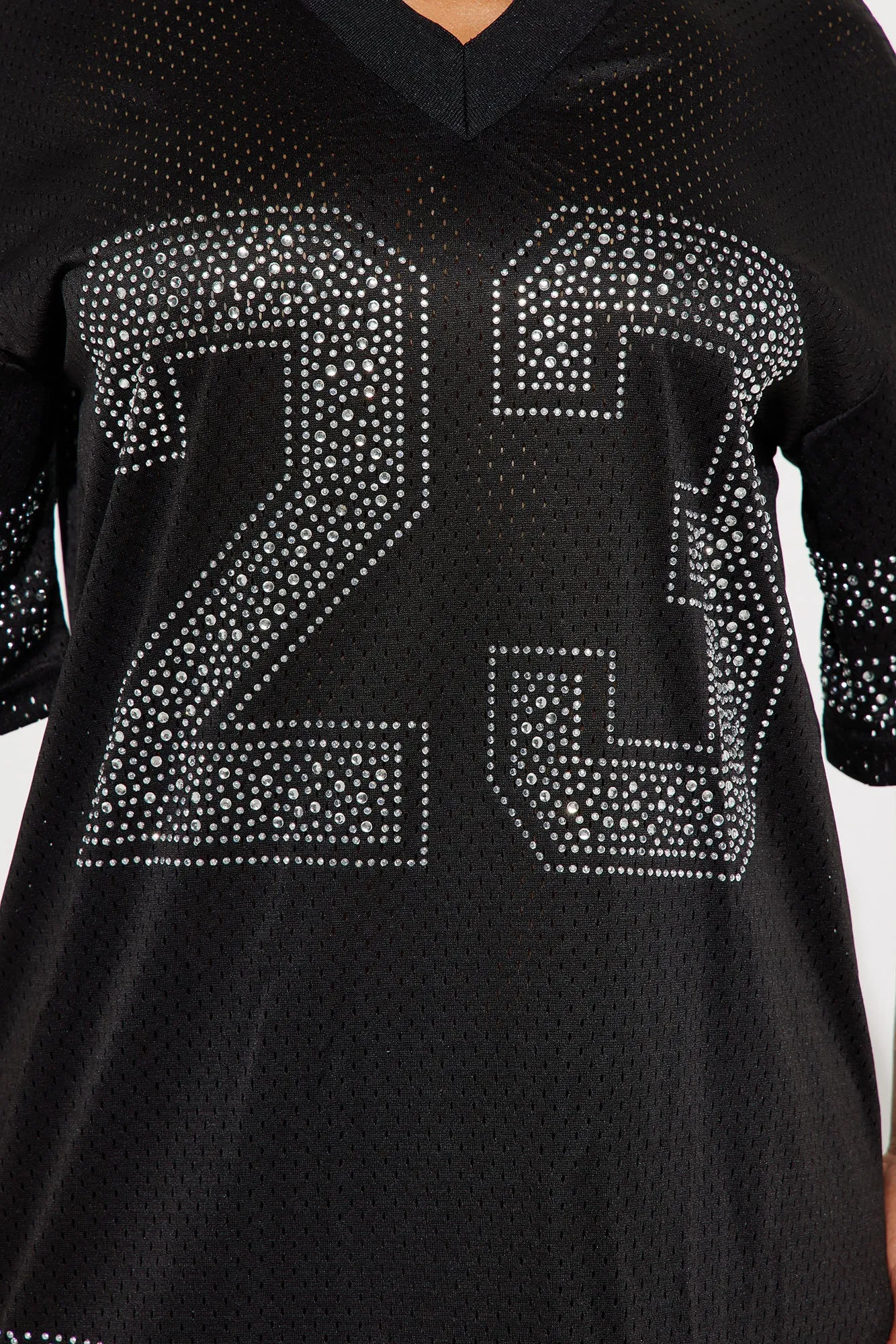 23 Rhinestone Jersey Tee - Black