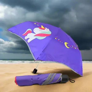 3-Fold Sun Protective Solid Foldable Umbrella (1 Pc / Mix Color & Design))