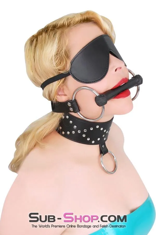 4718RS      Studded Submissive Collar with Leash Set - LAST CHANCE - Final Closeout!