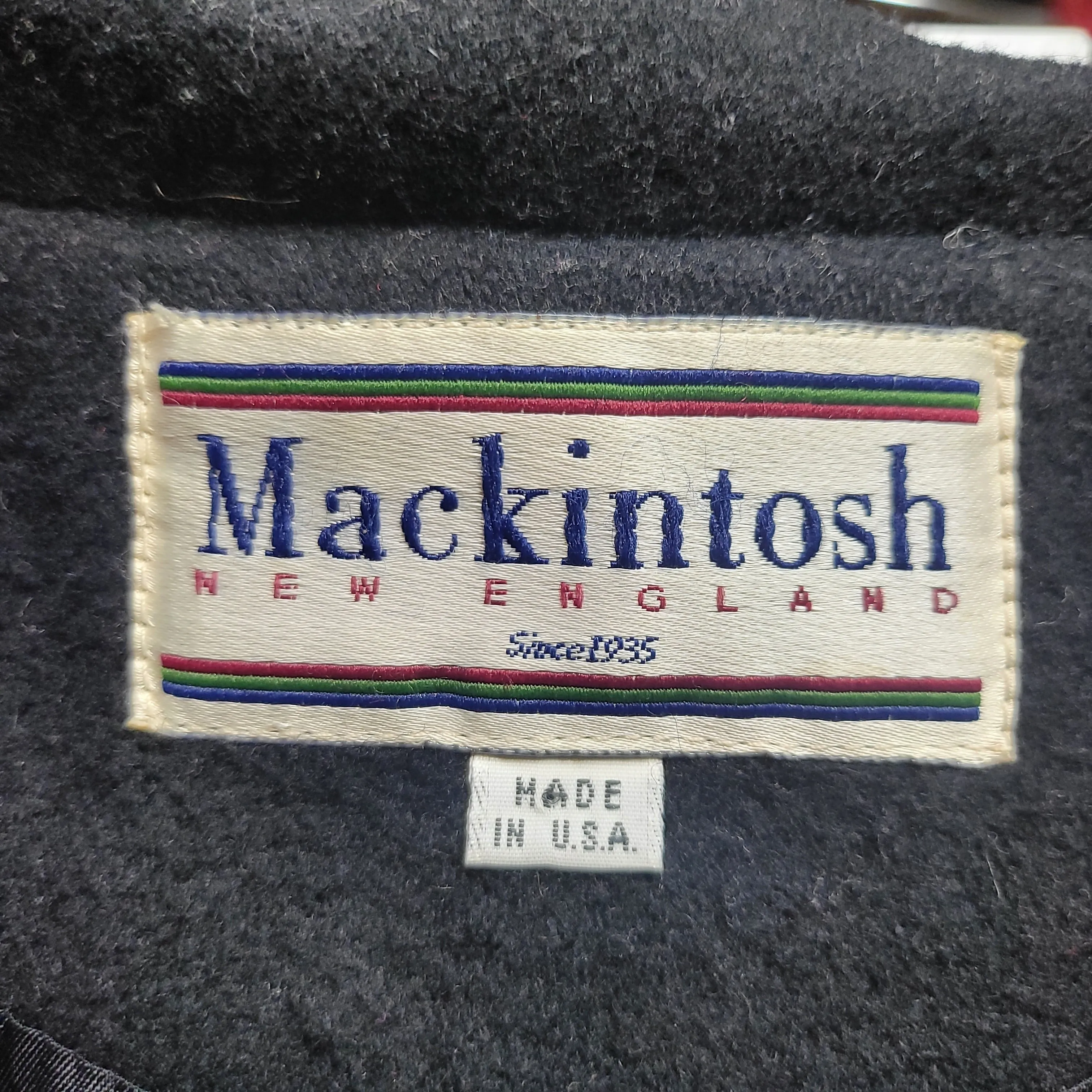 90s Vintage Black Wool Mackintosh Pea Coat Size 12