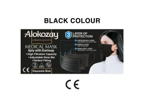 Alokozay Disposable Face Mask, 50pcs/box - Black