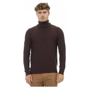 Alpha Studio Brown Merino Wool Men Sweater