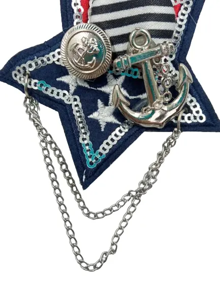 Anchor Star Sequins Brooch