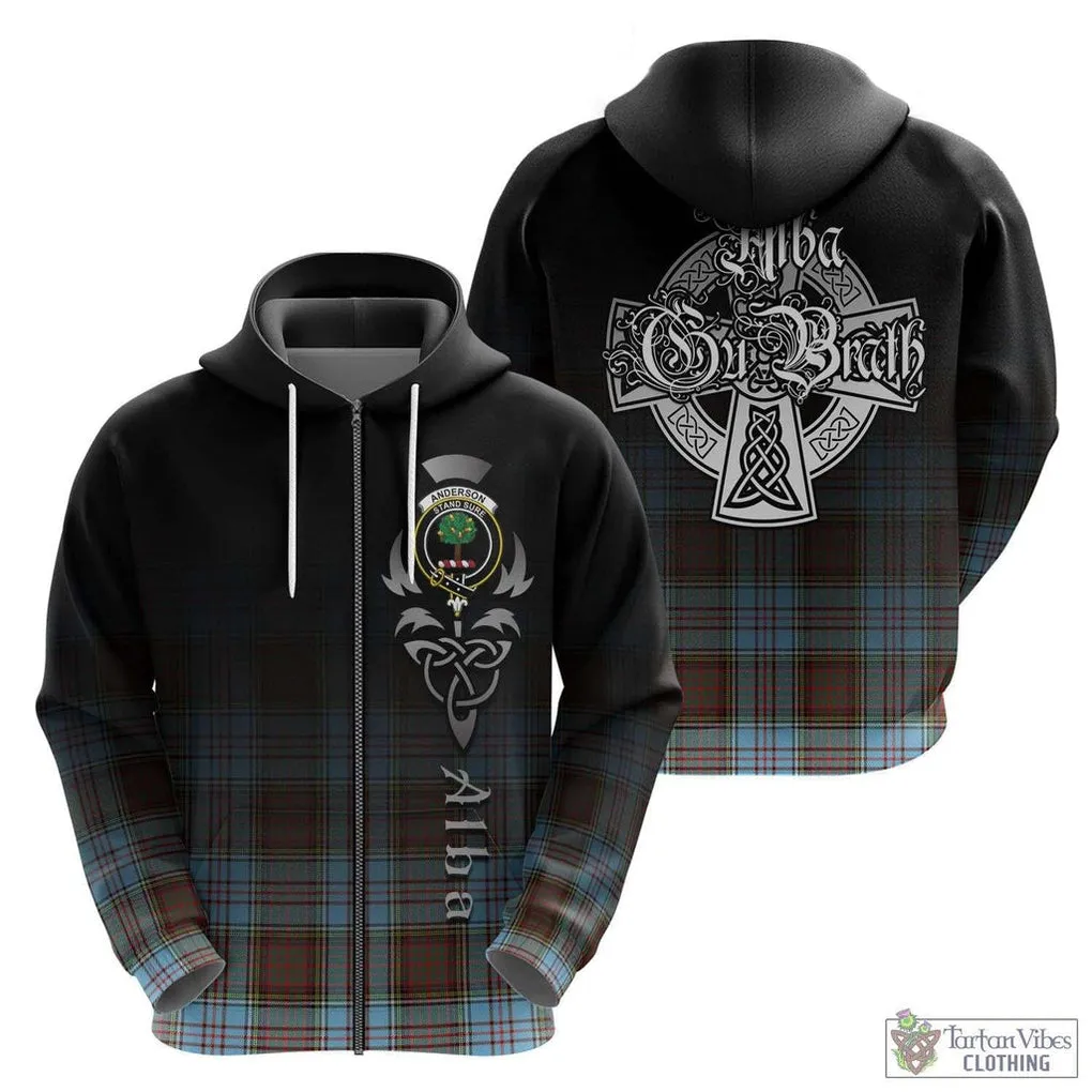 Anderson Ancient Tartan Hoodie Featuring Alba Gu Brath Family Crest Celtic Inspired