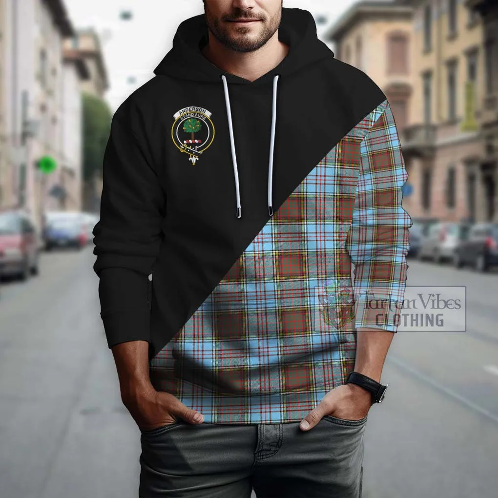 Anderson Ancient Tartan Hoodie with Family Crest and Military Logo Style