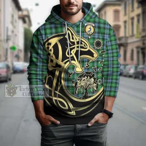 Arbuthnot Ancient Tartan Hoodie with Family Crest Celtic Wolf Style