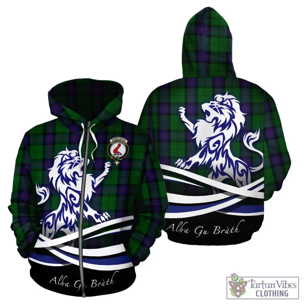 Armstrong Tartan Hoodie with Alba Gu Brath Regal Lion Emblem