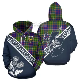 Arnott Tartan Hoodie Featuring Thistle and Scotland Map