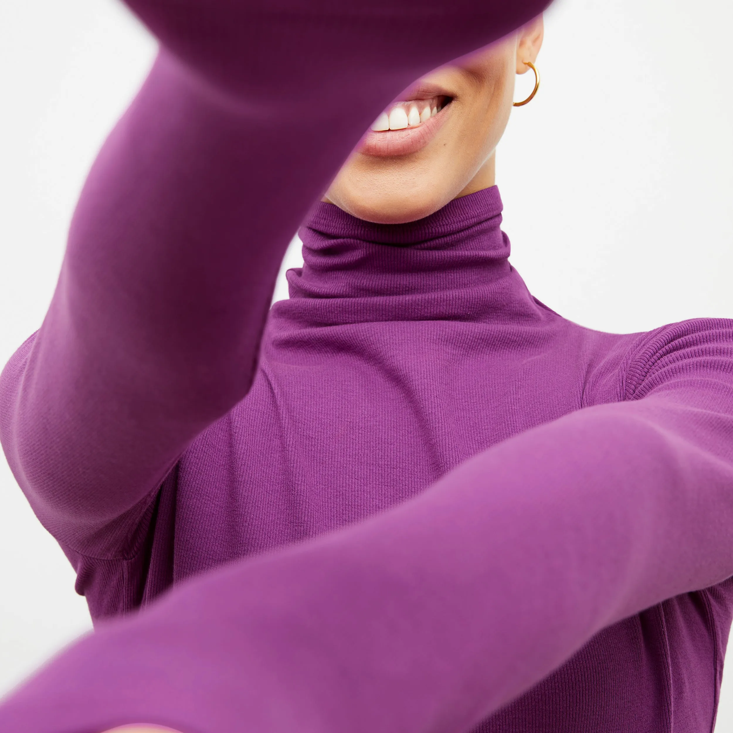 Axam Turtleneck - Ribbed Pima Cotton :: Purple Jasper