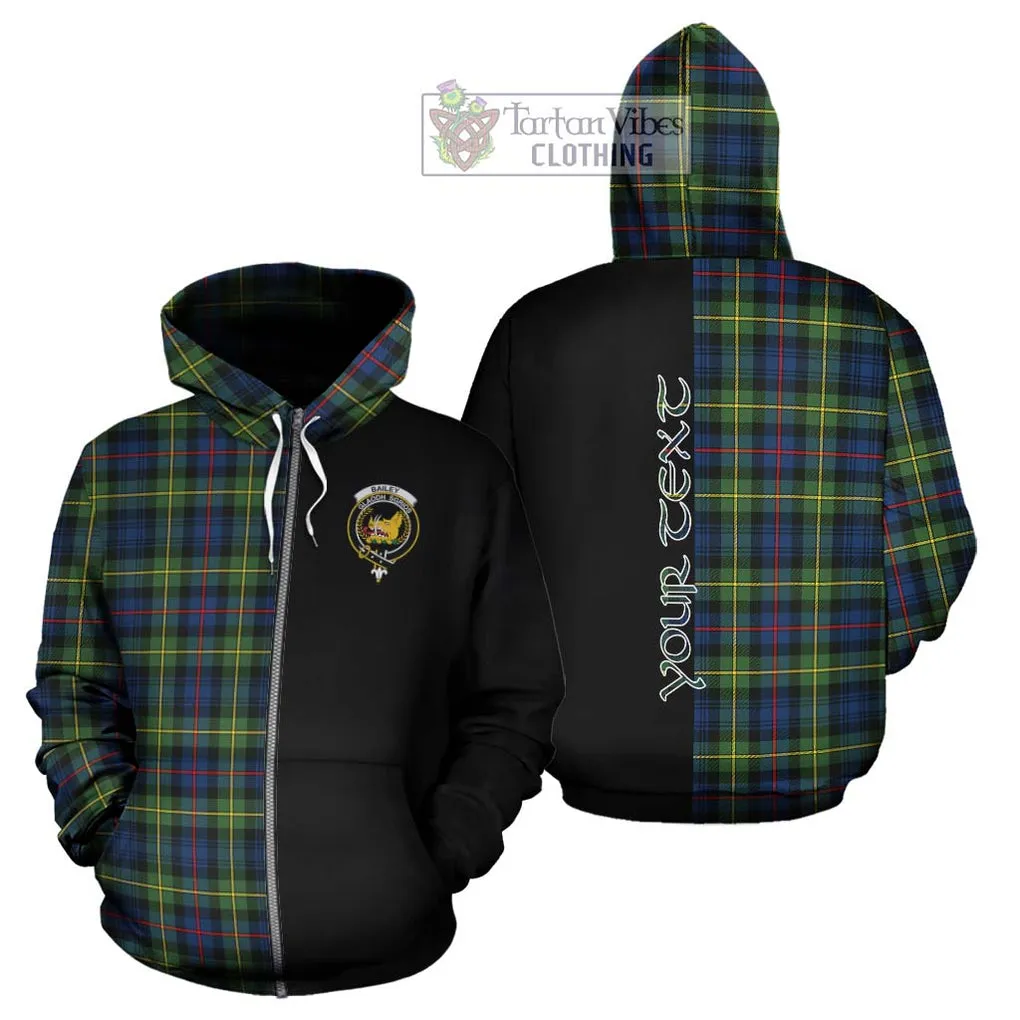 Bailey Modern Tartan Hoodie with Family Crest and Half Of Me Style