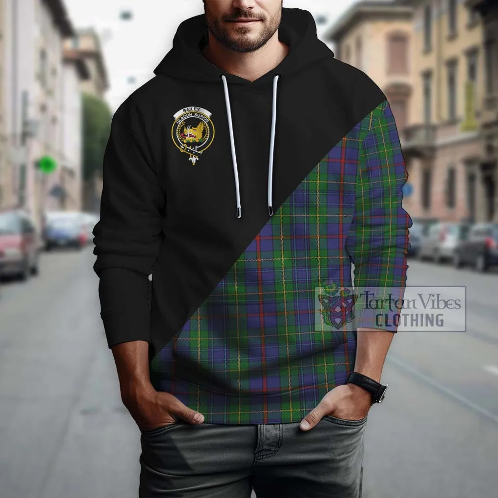 Bailey Tartan Hoodie with Family Crest and Military Logo Style