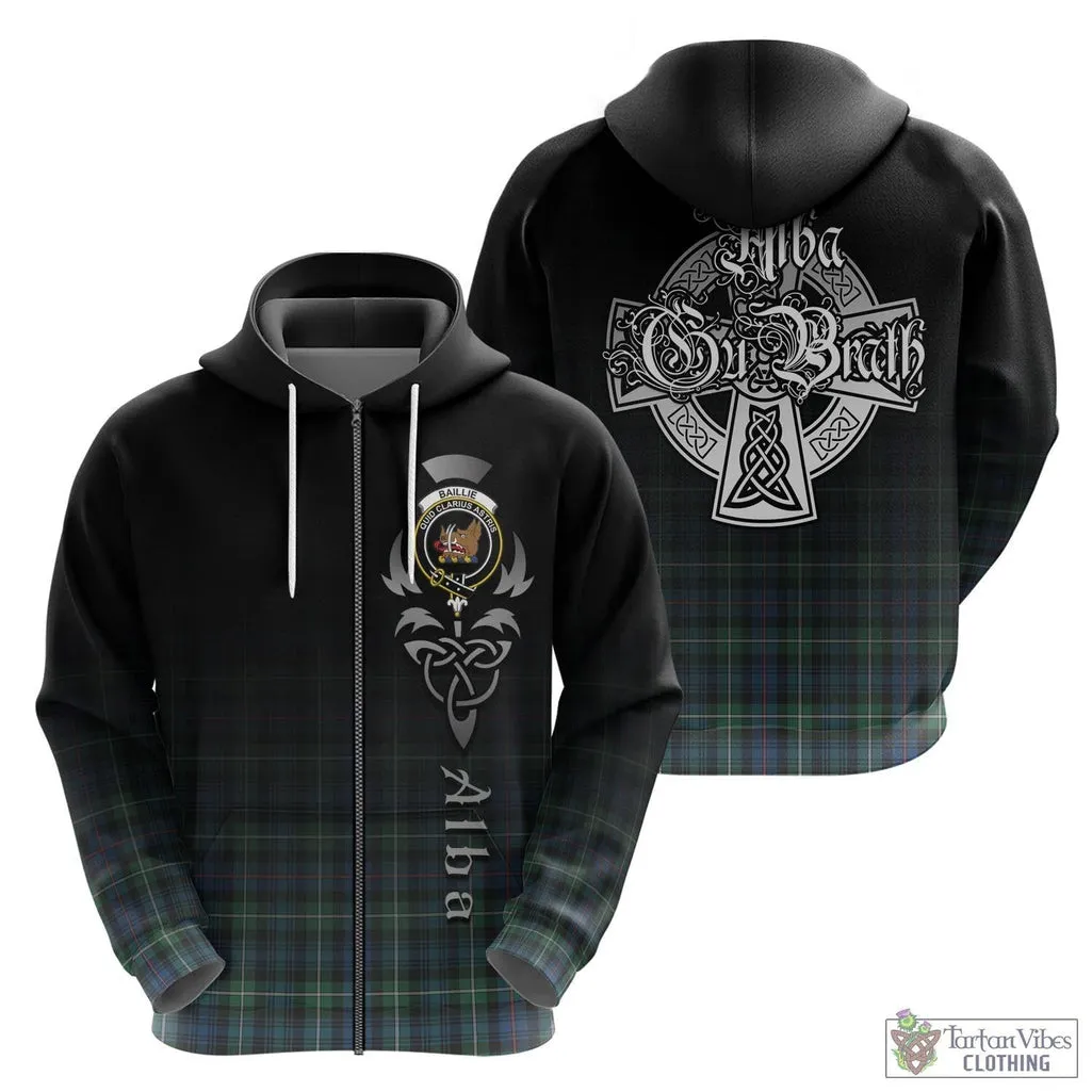 Baillie Ancient Tartan Hoodie Featuring Alba Gu Brath Family Crest Celtic Inspired