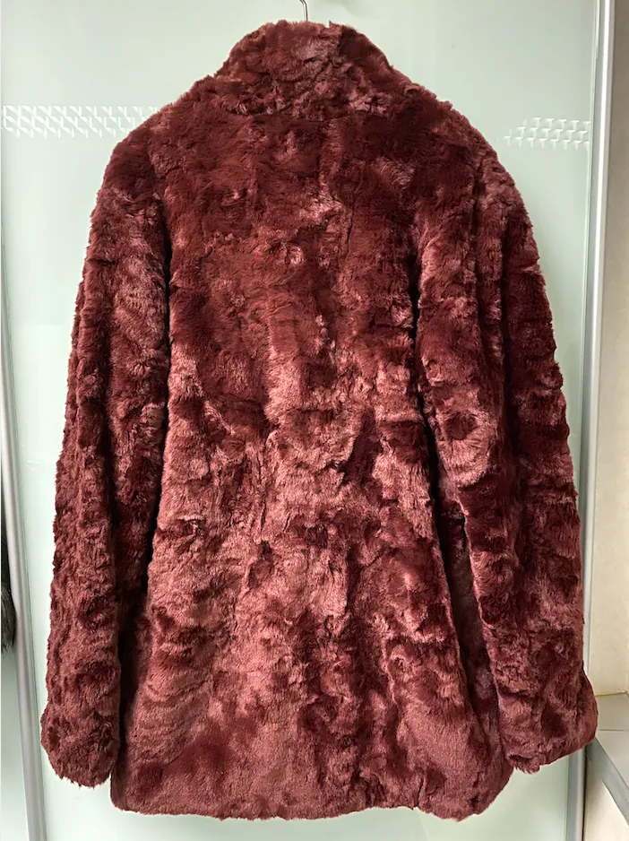 Beautiful Soft and Silky Finish Texture Fur-free Fur Coat