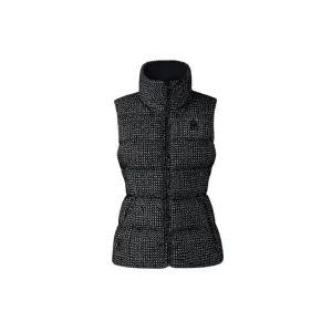 Black and White Chaya Hooded Down Vest