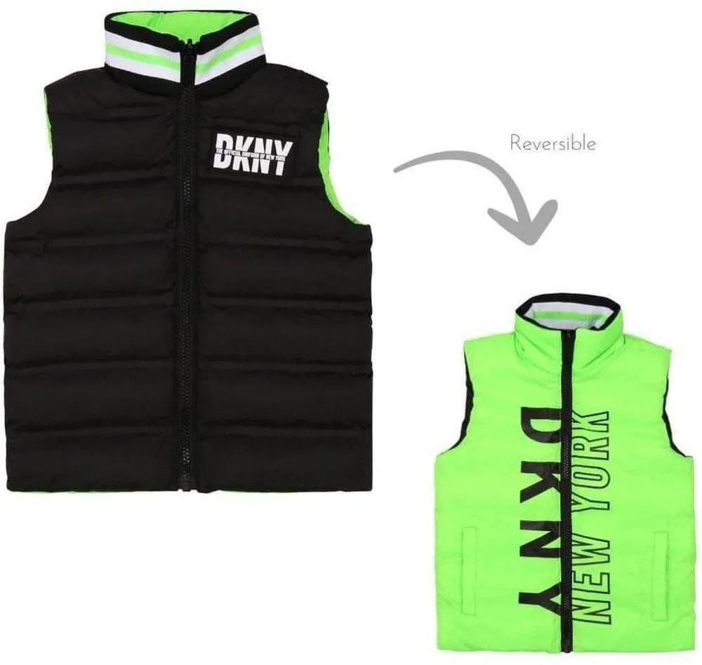 Boys Reversible Green & Black Gilet