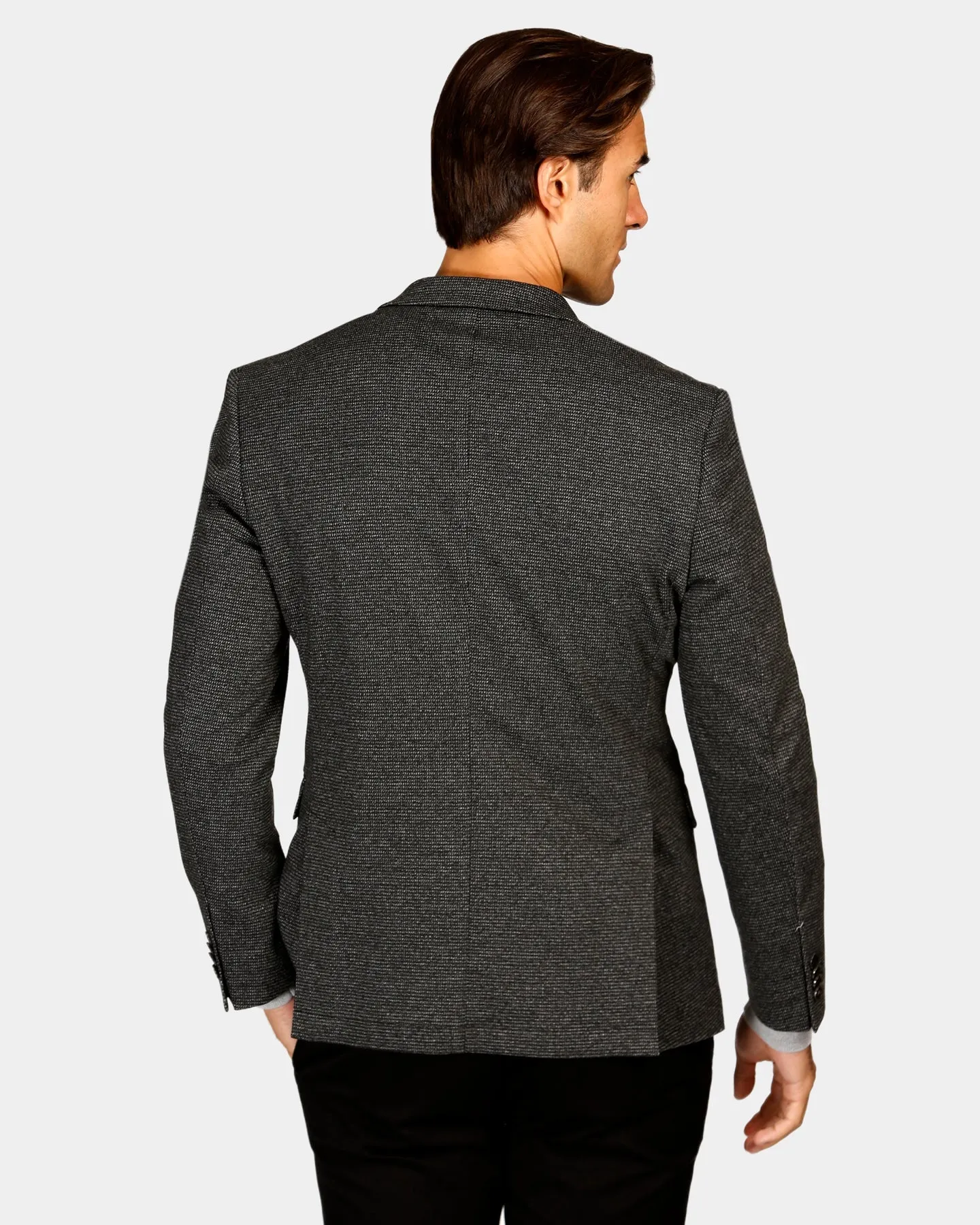 Brooksfield - Two Tone Knit Blazer Black