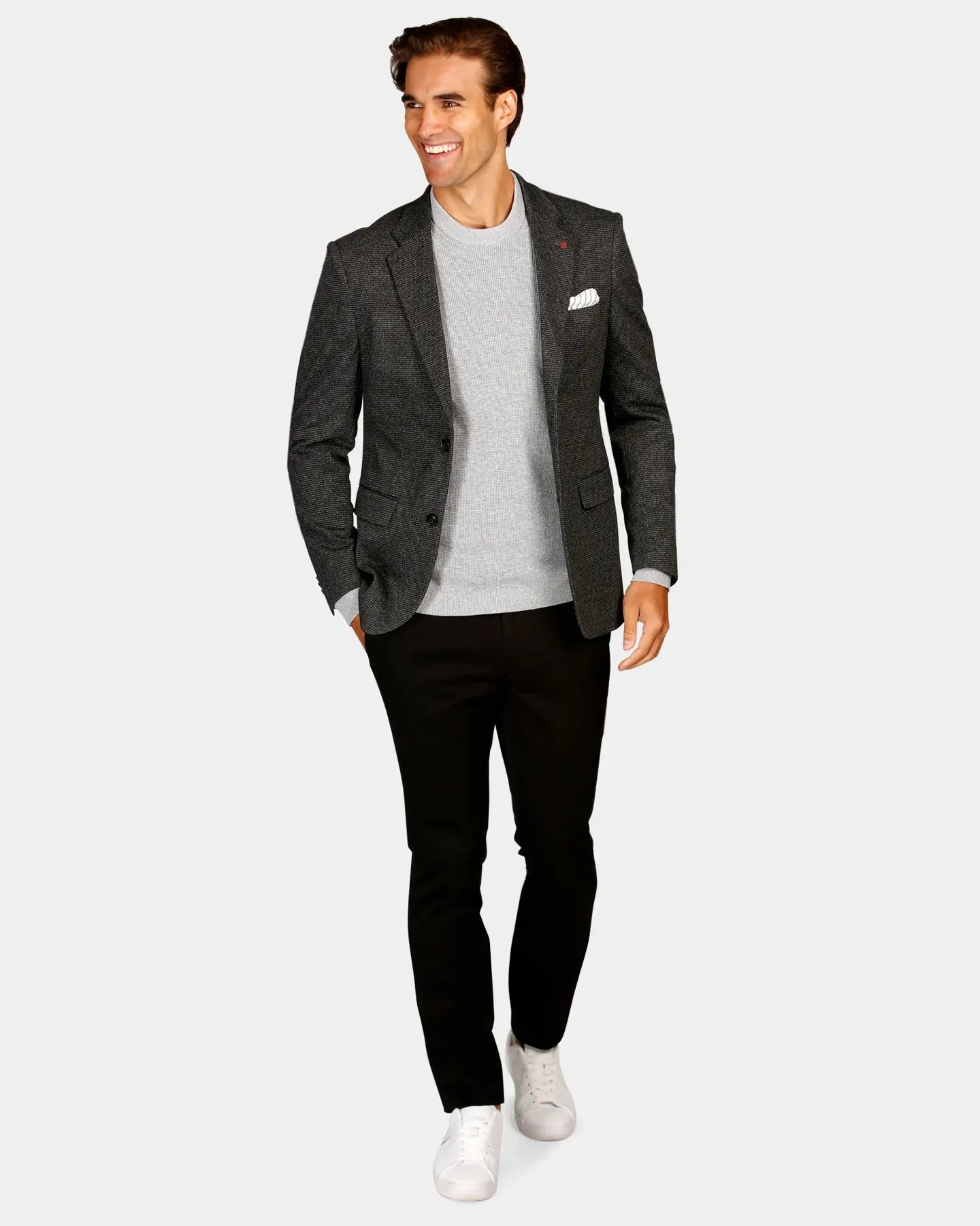 Brooksfield - Two Tone Knit Blazer Black