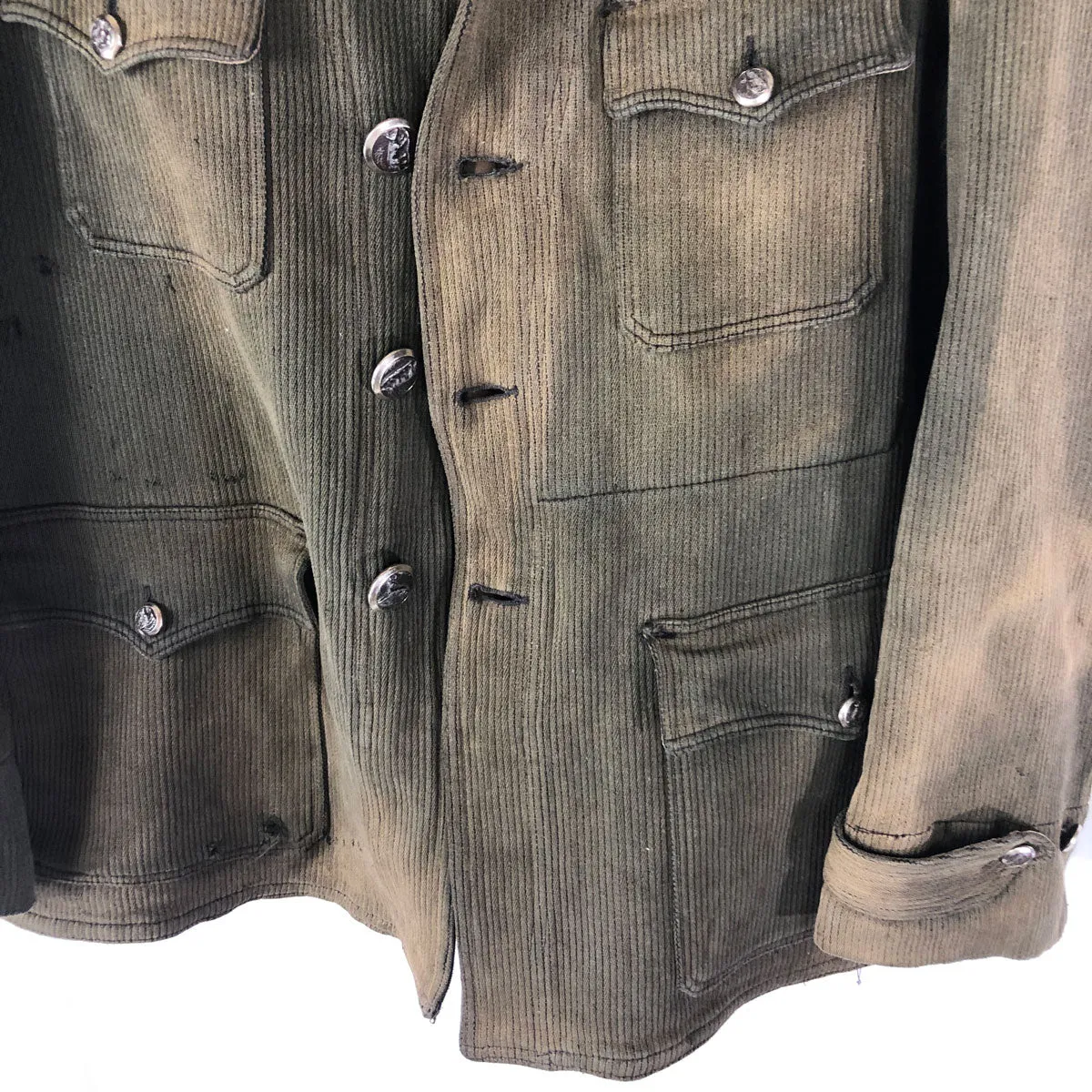 C1920 French La Biche Corduroy Work Hunting Jacket