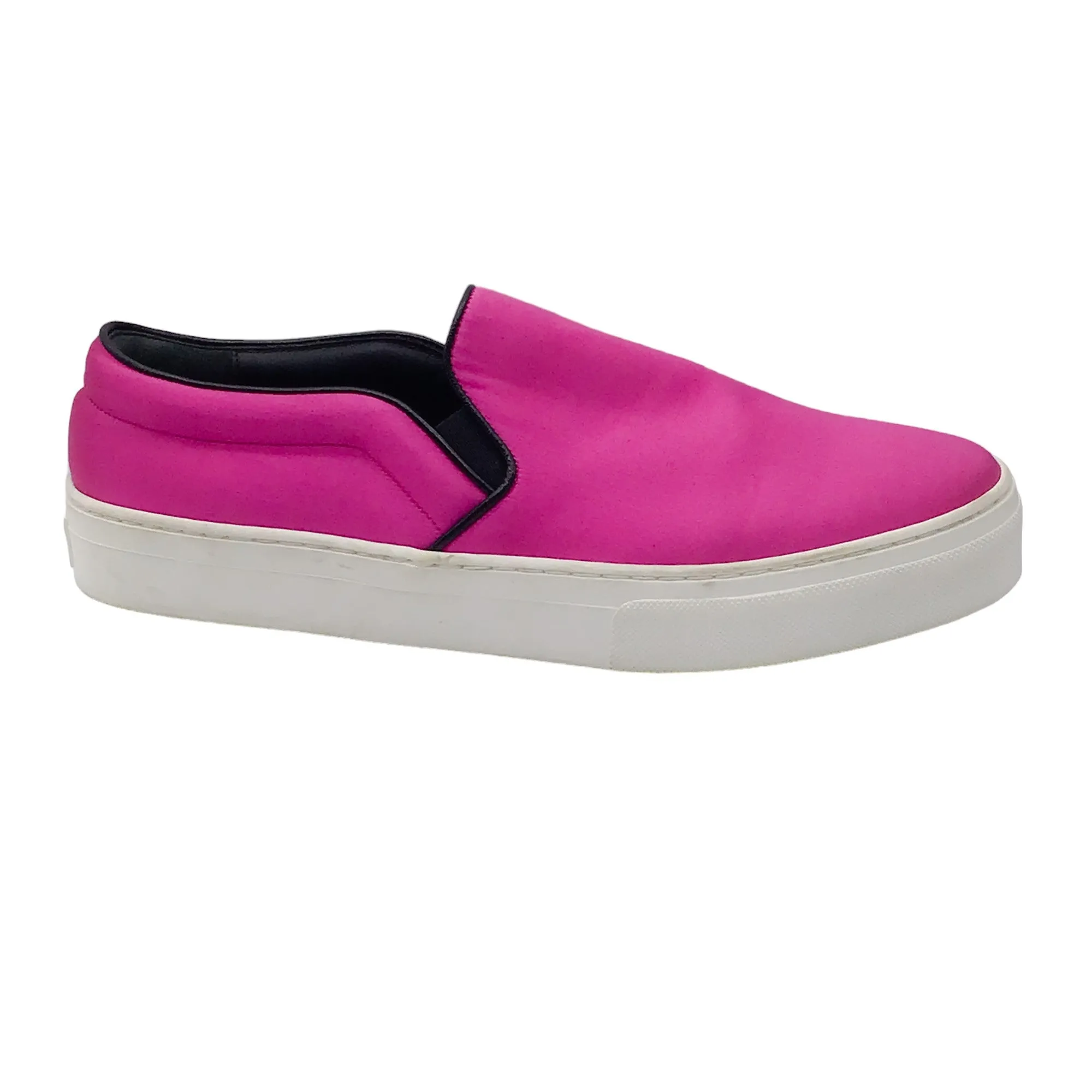 Celine Hot Pink Satin Slip-On Sneakers