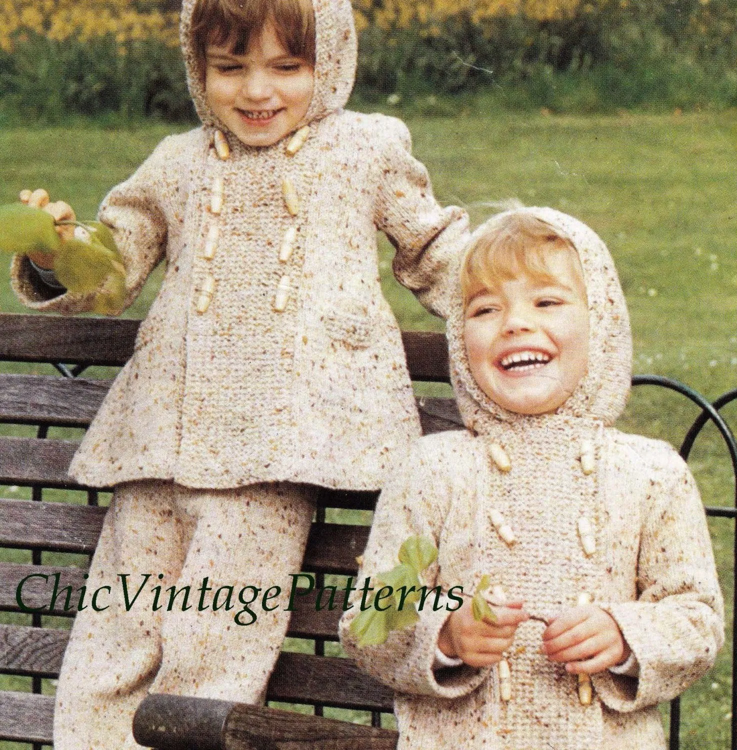 Children's Jacket and Pants Knitting Pattern, Hooded Coat and Pants, Digital Pattern