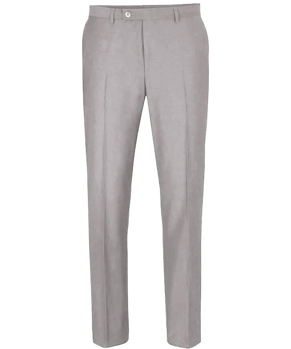 Classic Solid Textured Light Grey Suit with Vest