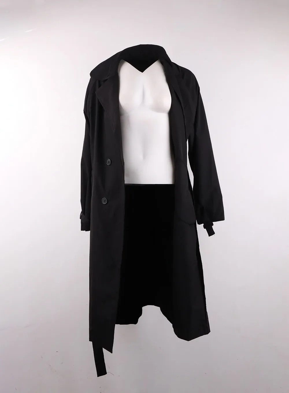 Collared Pocket Trench Coat with Belt OF406