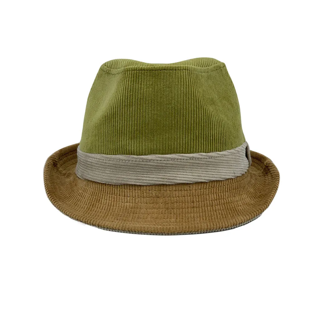 Corduroy Fedora Hat Band Trilby Soft Winter Short Brim Cap LD61542