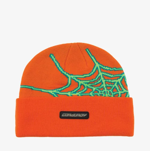 Corduroy Web Beanie - Orange