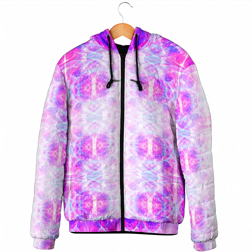 COSMIC FRACTAL PATTERN - MAGENTA | MEN'S WINTER HOODIE JACKET | YANTRART