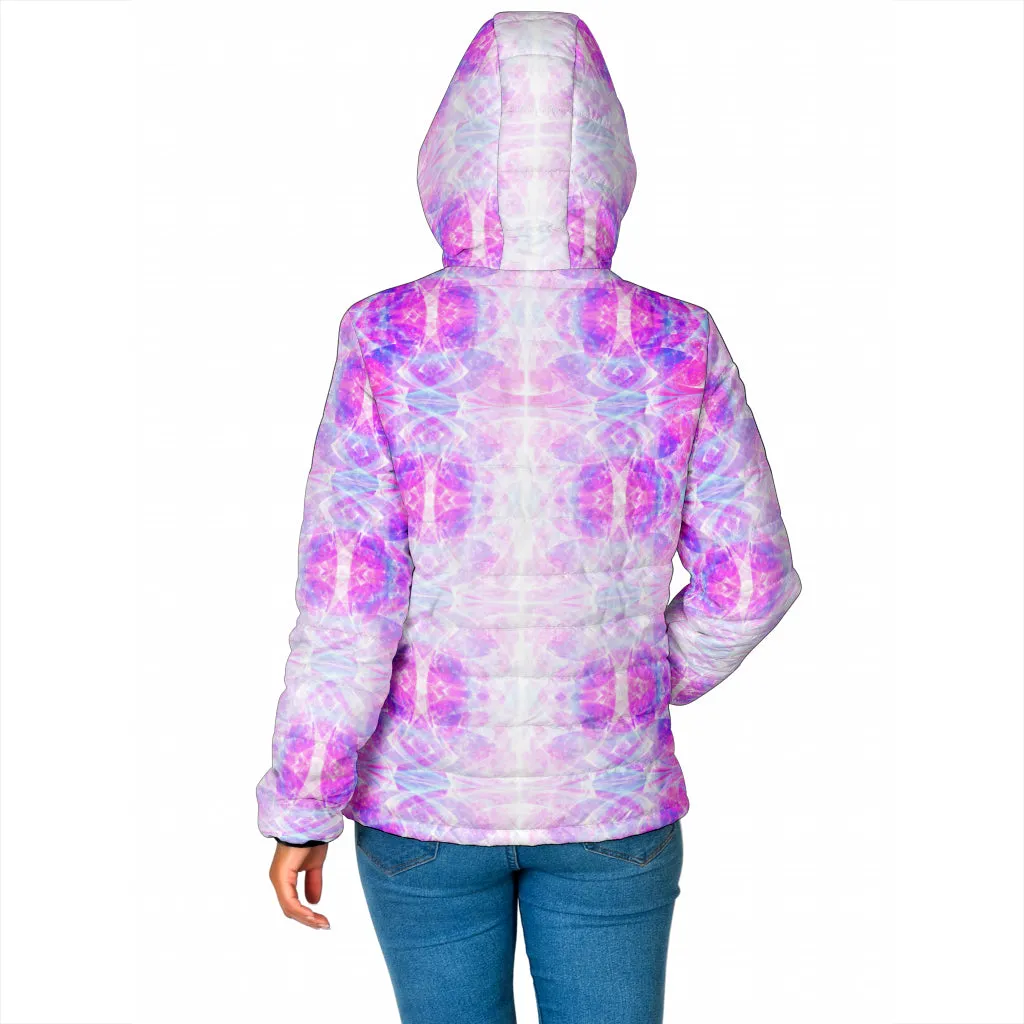 COSMIC FRACTAL PATTERN - MAGENTA | WOMEN'S WINTER HOODIE JACKET | YANTRART