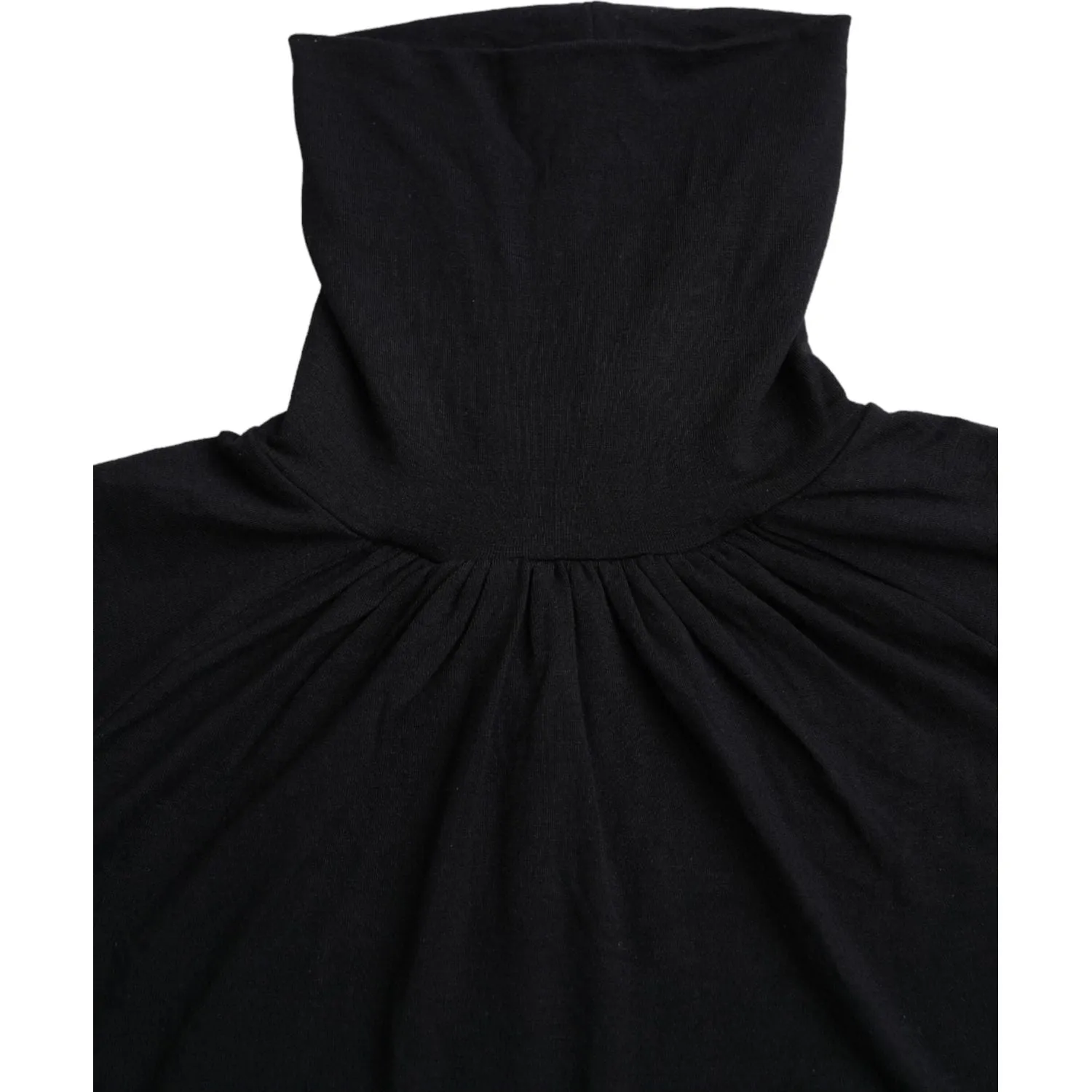 Costume National Black Turtleneck Viscose Short Sleeve Top