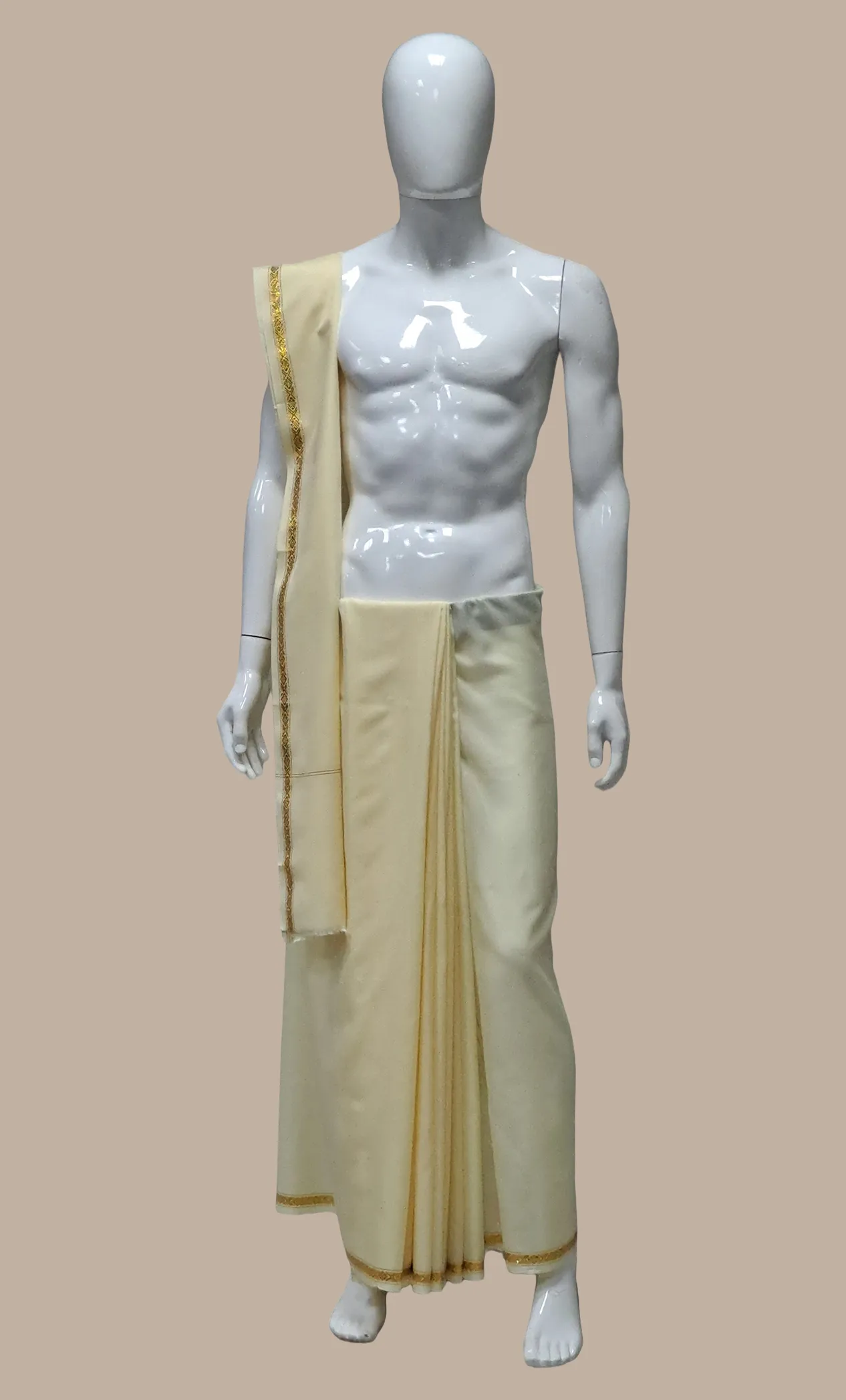 Cream Dhoti & Dupatta