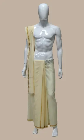 Cream Dhoti & Dupatta