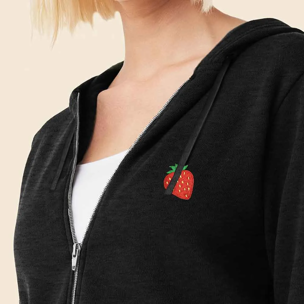 Dalix Strawberry Washed Zip Hoodie