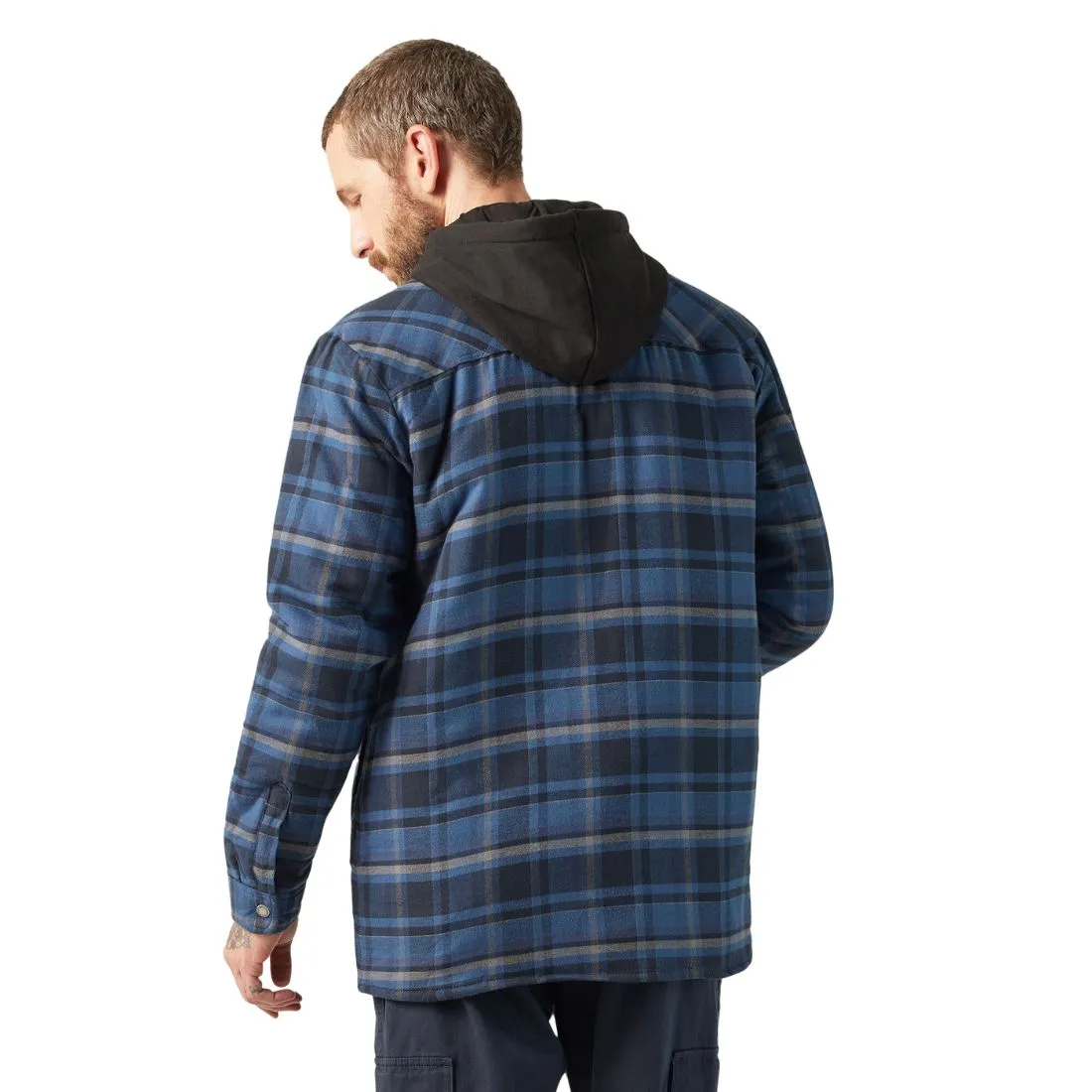 Dickies Men's Hooded Flannel Shirt Jacket with Hydroshield TJ211 - Dark Denim