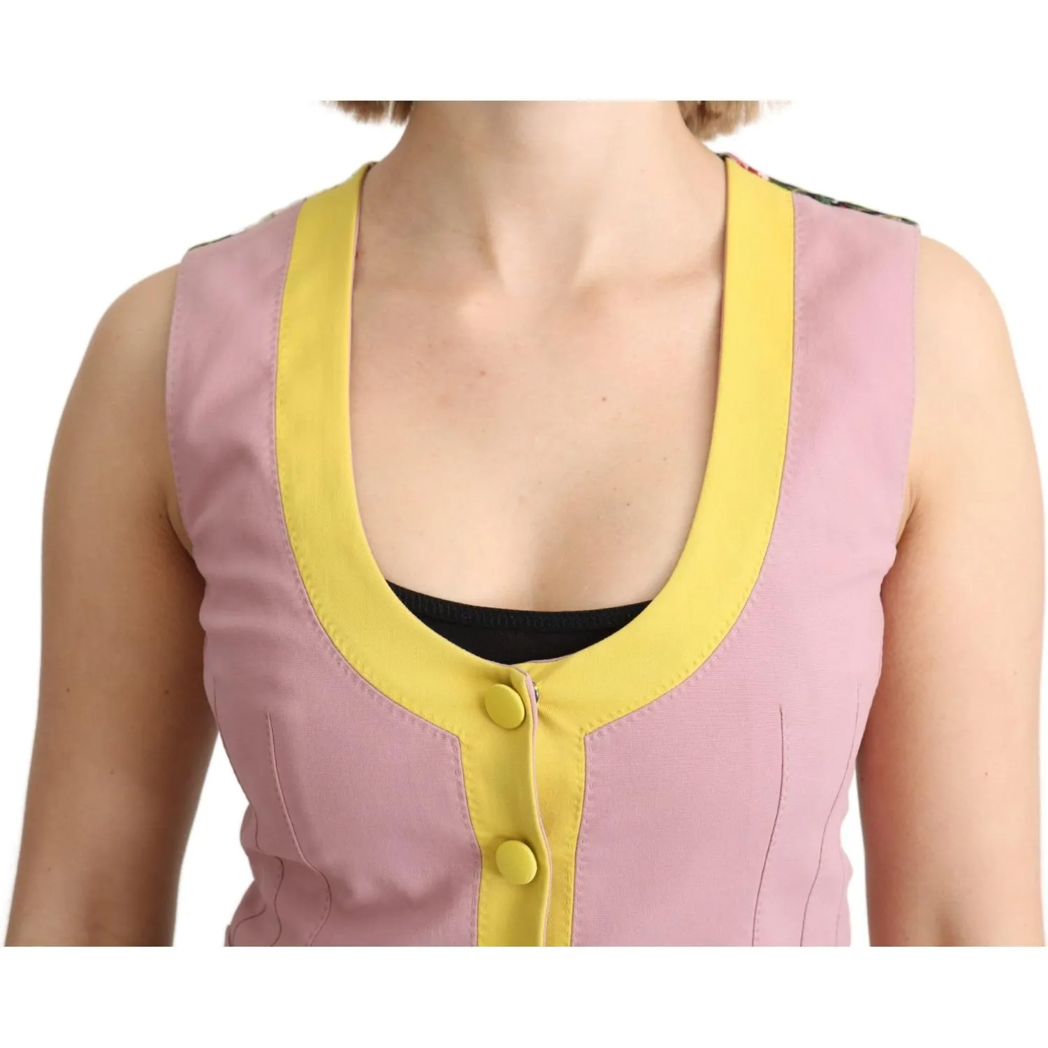 Dolce & Gabbana Chic Sleeveless Vest in Pink Hues