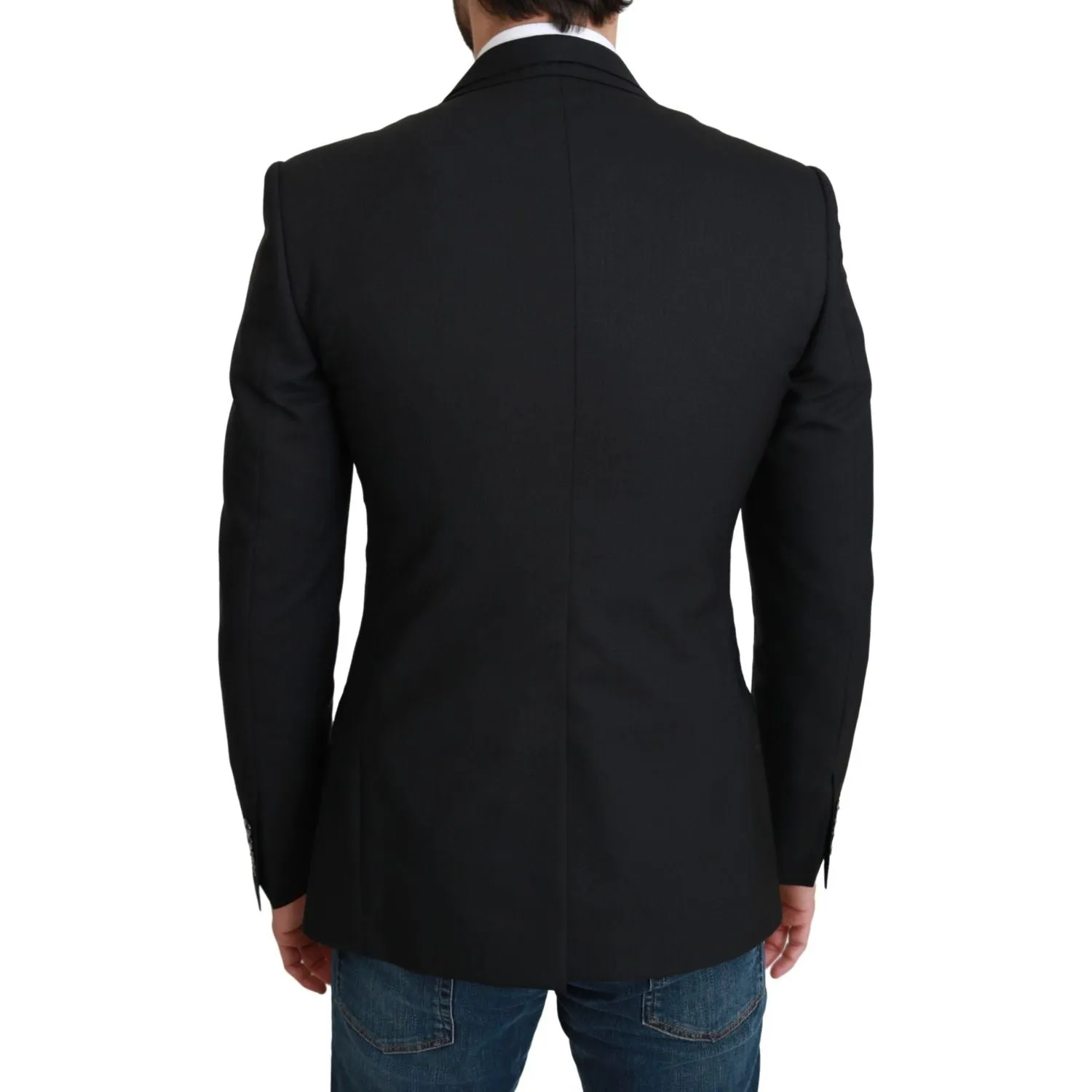 Dolce & Gabbana Elegant Black Virgin Wool Formal Blazer