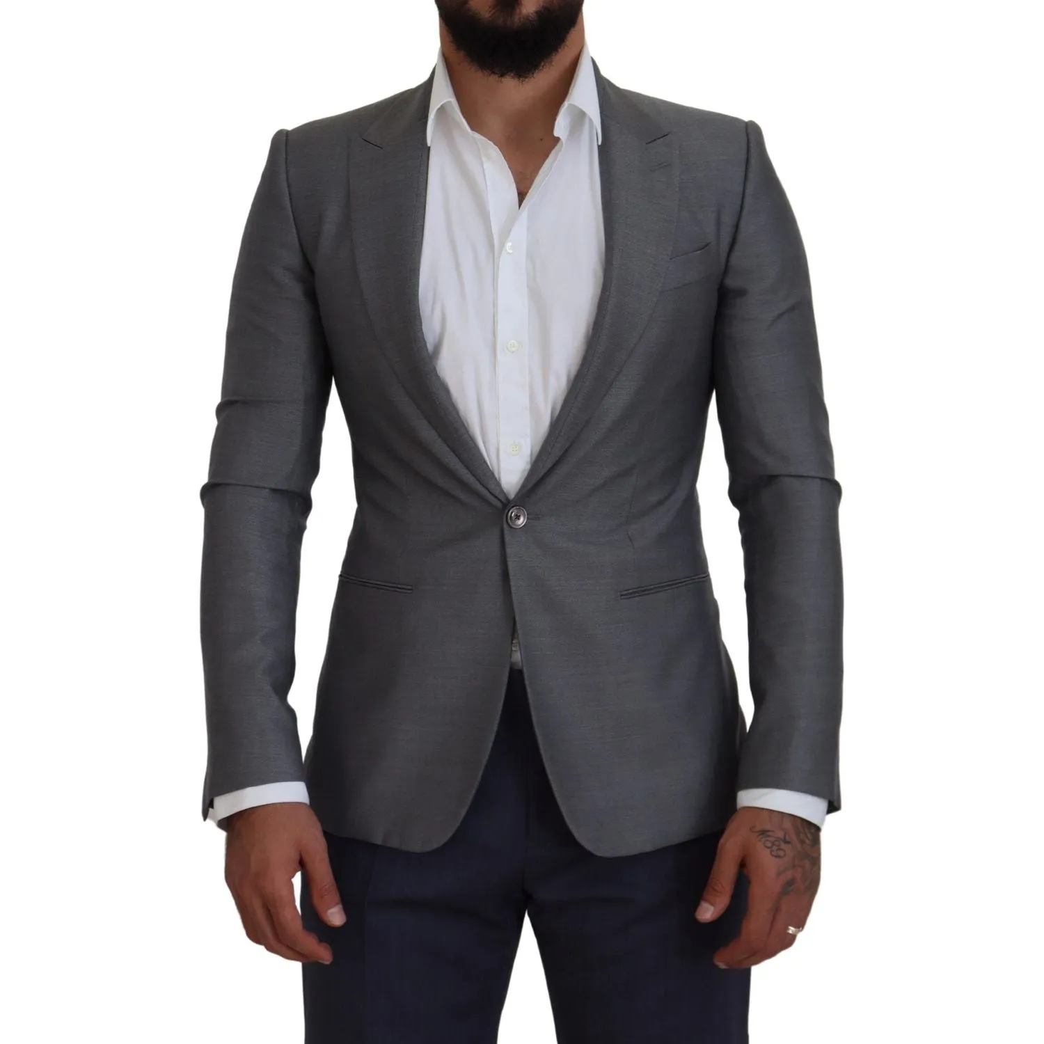 Dolce & Gabbana Elegant Light Gray Sicilia Blazer Jacket