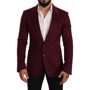 Dolce & Gabbana Elegant Maroon Bordeaux Cashmere Blazer