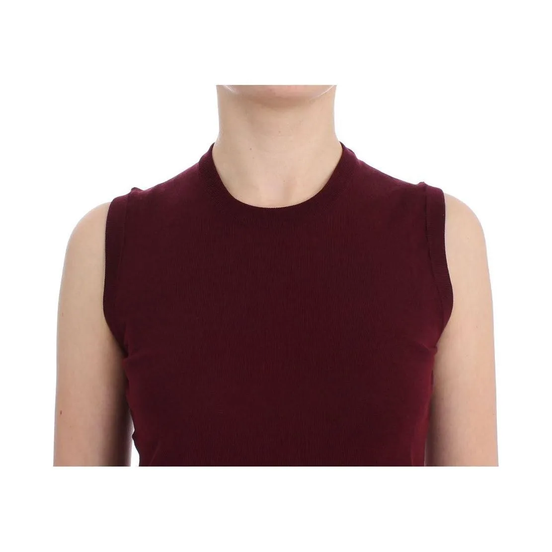 Dolce & Gabbana Elegant Red Wool Sleeveless Pullover Vest