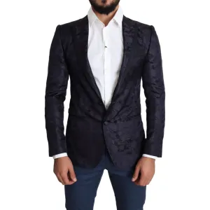 Dolce & Gabbana Elegant Silk Blend Martini Blazer in Blue