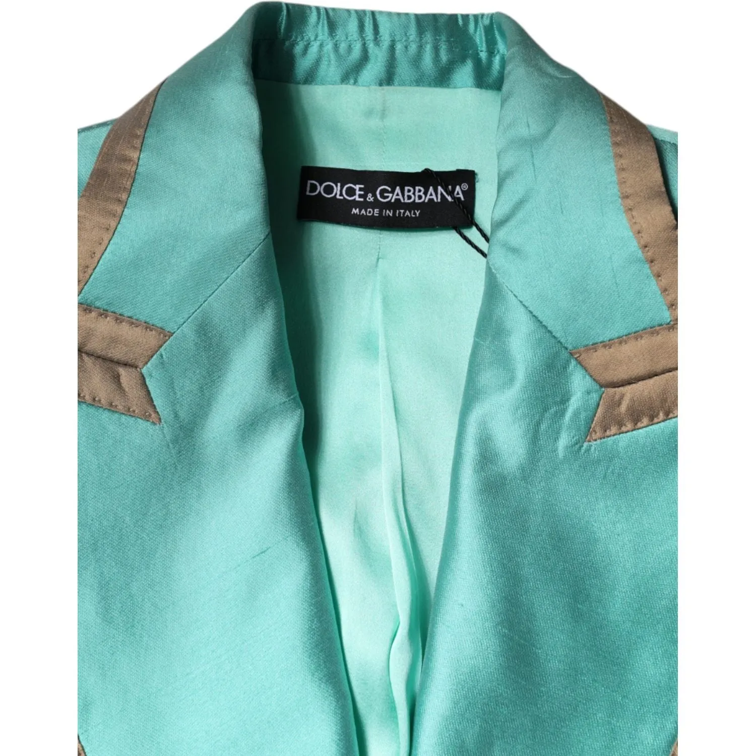 Dolce & Gabbana Metallic Green Single Breasted Blazer Jacket