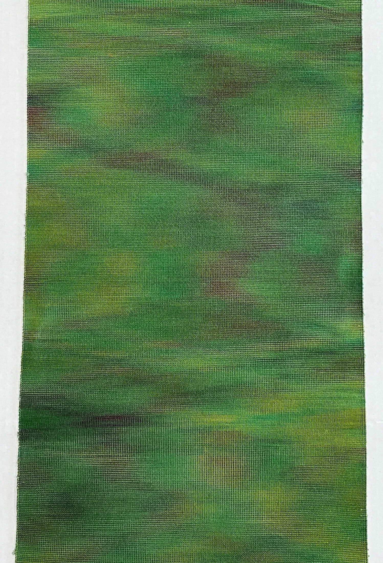 Dreaming in Green Unusual Silk Handwoven Obi, from Japan, 11.5" x 190"   #256