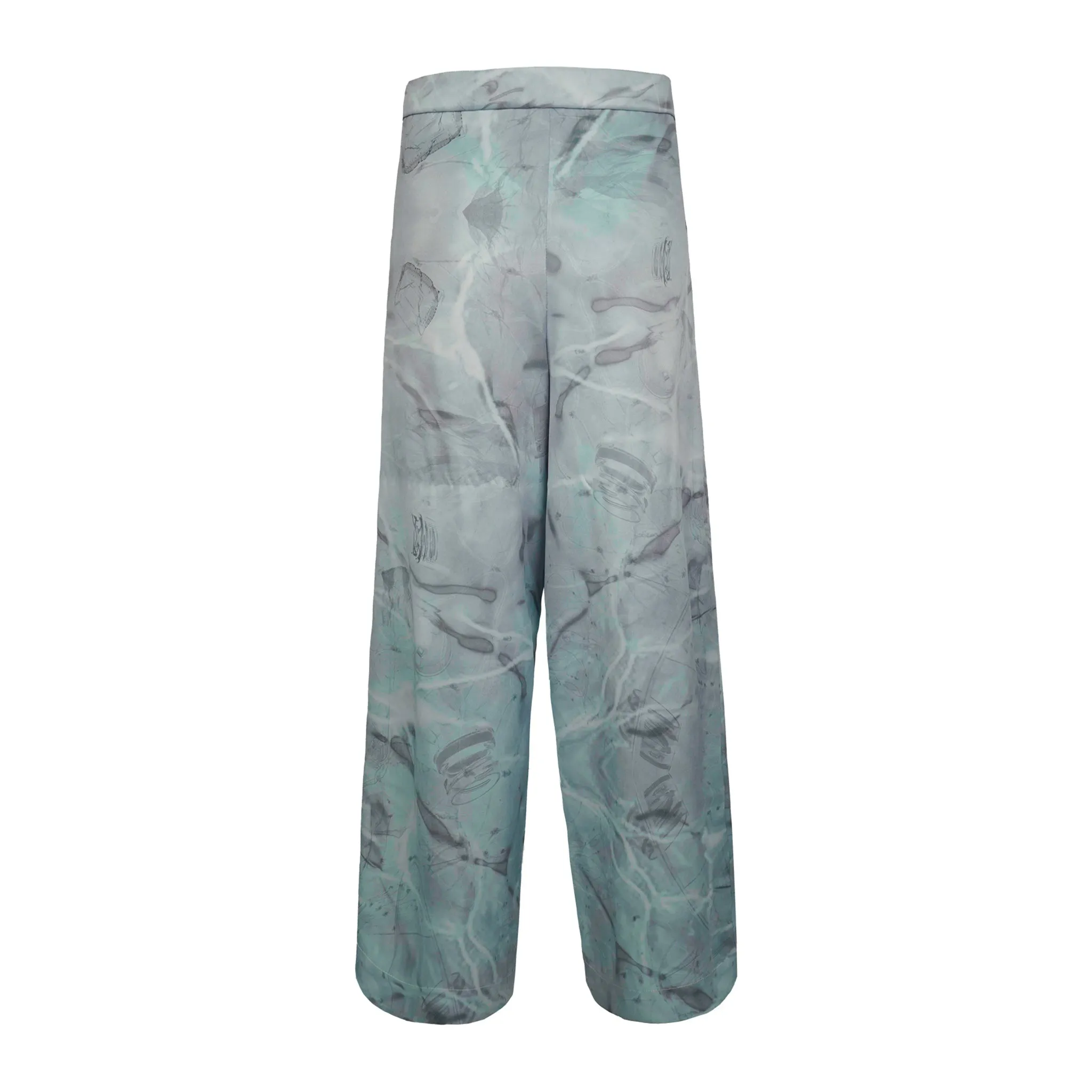 Eco-Fabric - Print Deconstructed Wide-Leg Pants