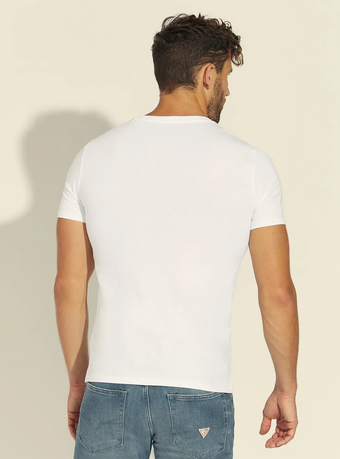 Eco White V-Neck Basic T-Shirt