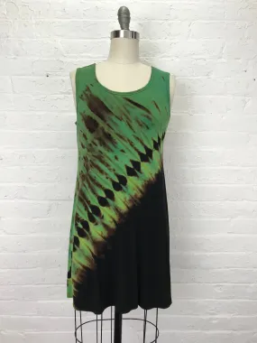 Eileen Mini Tank Tunic in Green Meteor Shower