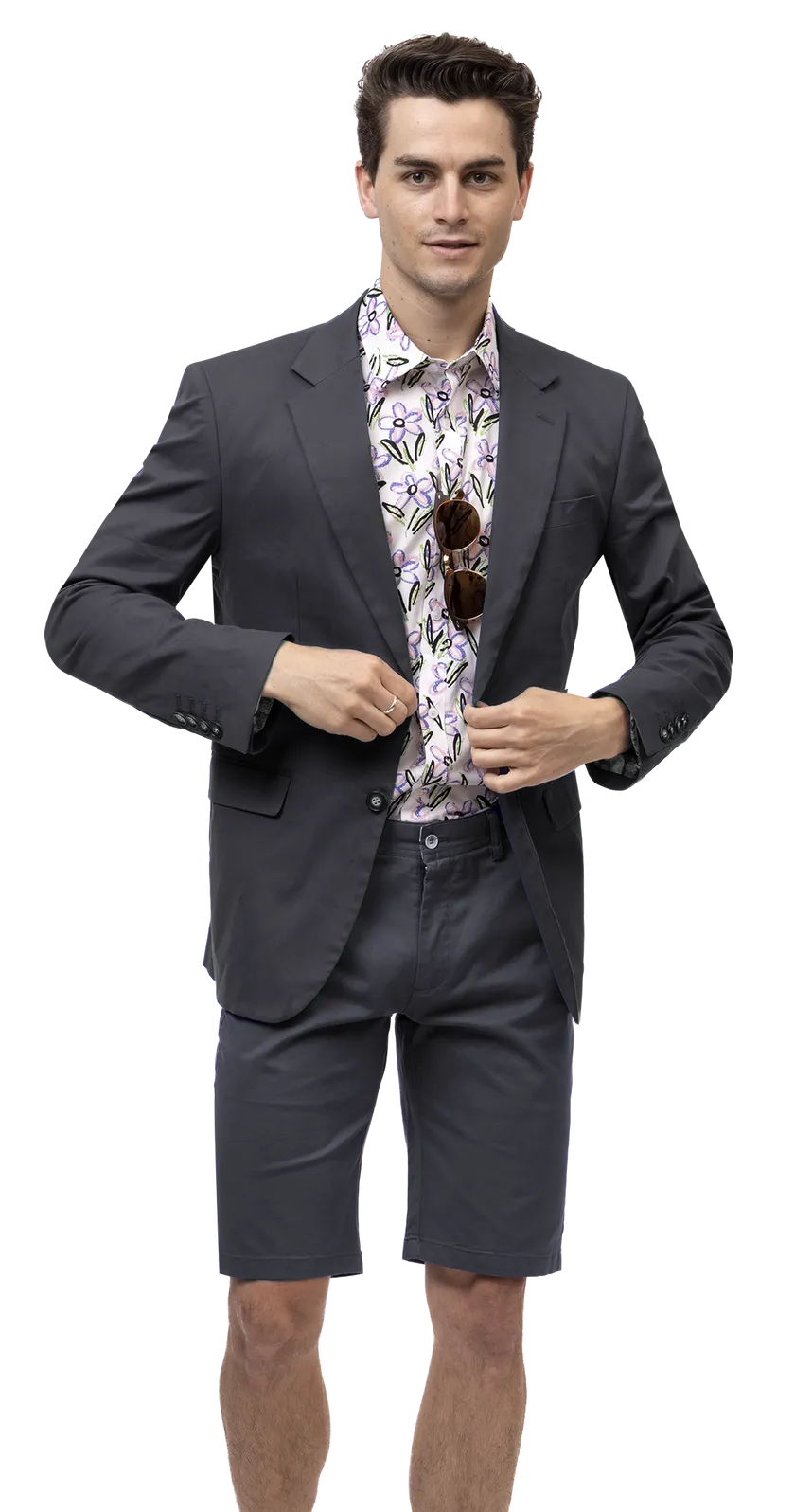 EJ Samuel Charcoal Solid Chino Blazer CHJ01