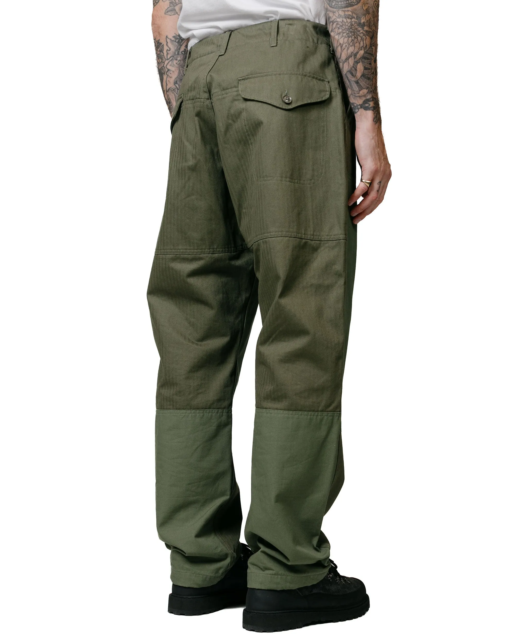 Engineered Garments Field Pant Olive Cotton Herringbone Twill