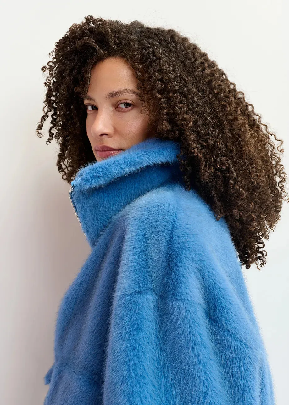 ESSENTIEL Blue Fur Jacket